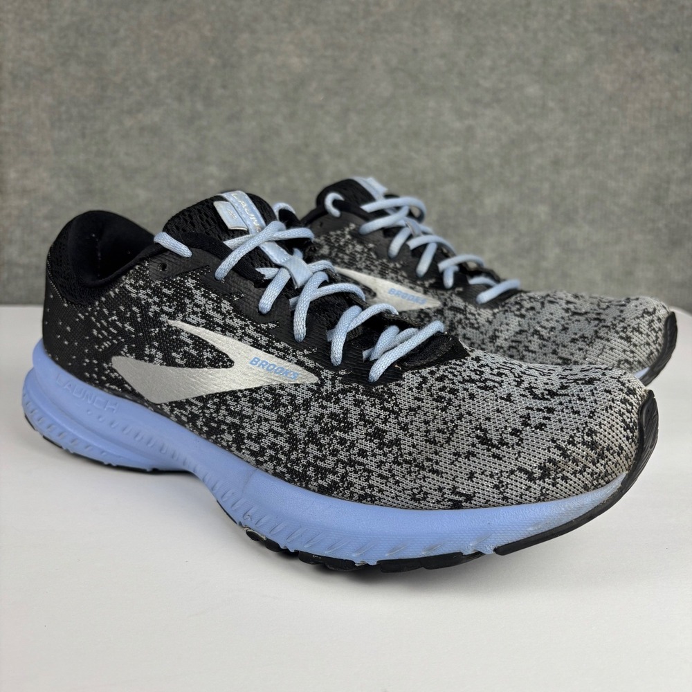 Brooks Launch 6 Running Shoes Mesh Athletic Sneakers 10B Black Grey Blue
